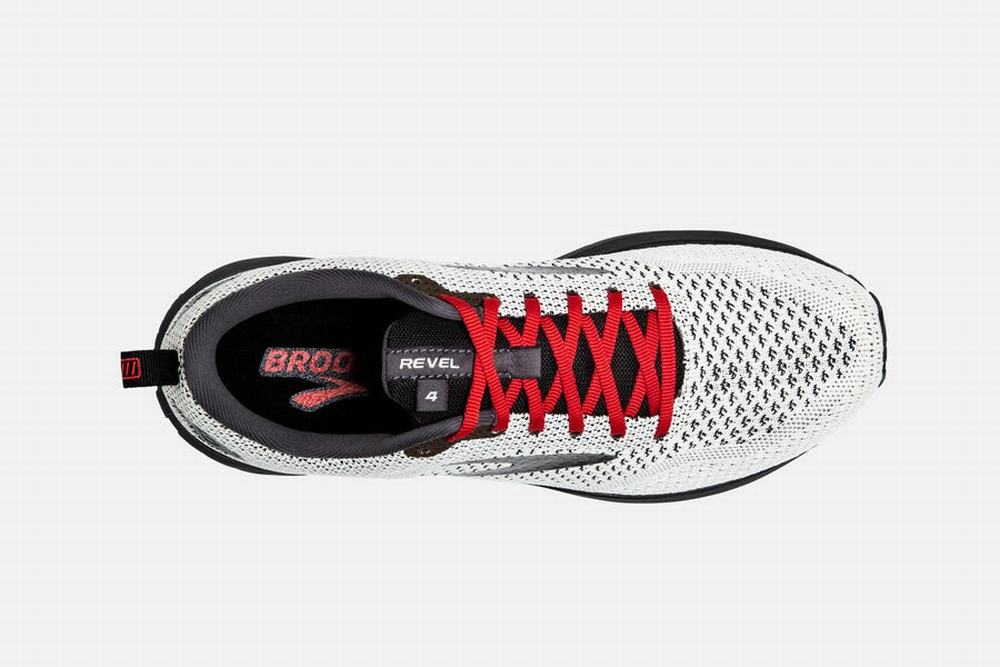 Chaussures Running Brooks Revel 4 Blanche / Noir / Rouge Homme | YFU-02984462