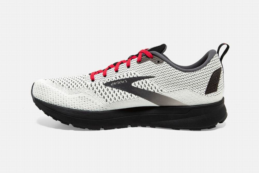 Chaussures Running Brooks Revel 4 Blanche / Noir / Rouge Homme | YFU-02984462