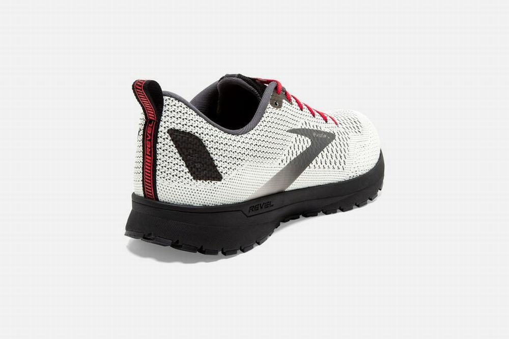 Chaussures Running Brooks Revel 4 Blanche / Noir / Rouge Homme | YFU-02984462