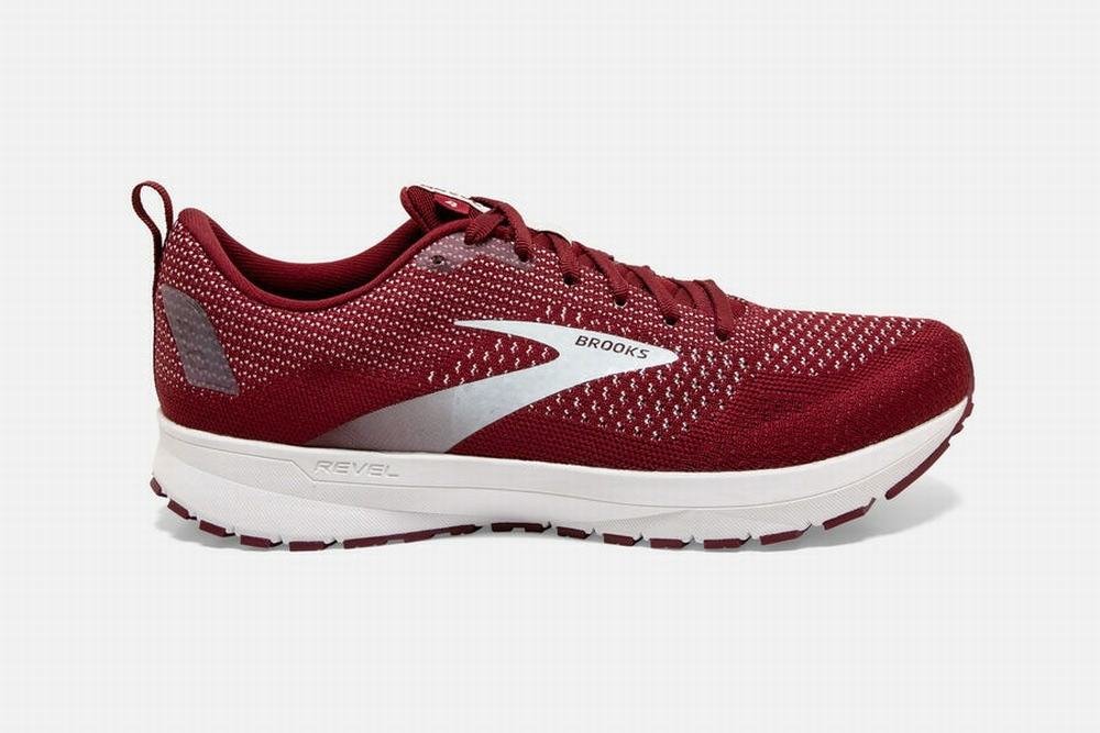 Chaussures Running Brooks Revel 4 Bordeaux / Blanche Homme | OYW-92887501