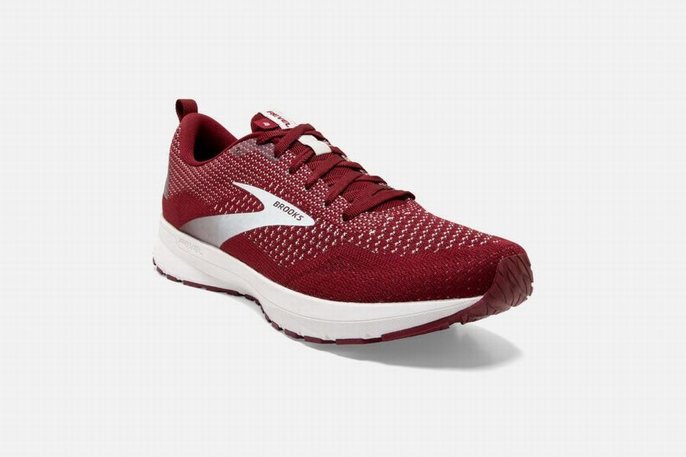 Chaussures Running Brooks Revel 4 Bordeaux / Blanche Homme | OYW-92887501