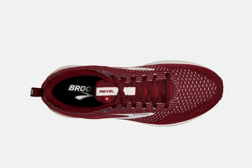 Chaussures Running Brooks Revel 4 Bordeaux / Blanche Homme | OYW-92887501