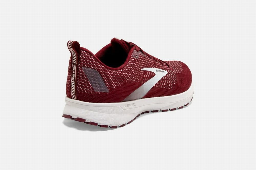 Chaussures Running Brooks Revel 4 Bordeaux / Blanche Homme | OYW-92887501