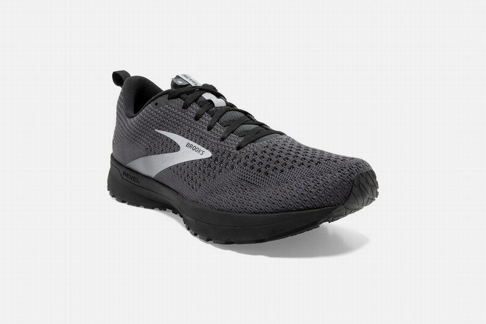 Chaussures Running Brooks Revel 4 Noir / Grise Homme | QGO-58735715