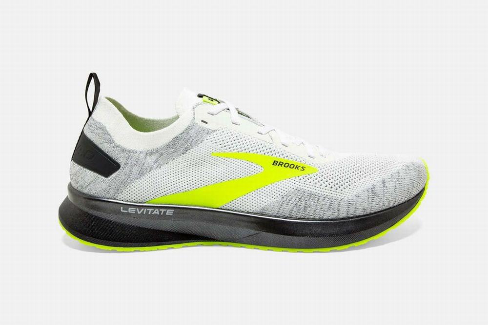 Chaussures Running Brooks Levitate 4 Blanche / Noir Homme | FHZ-35582216