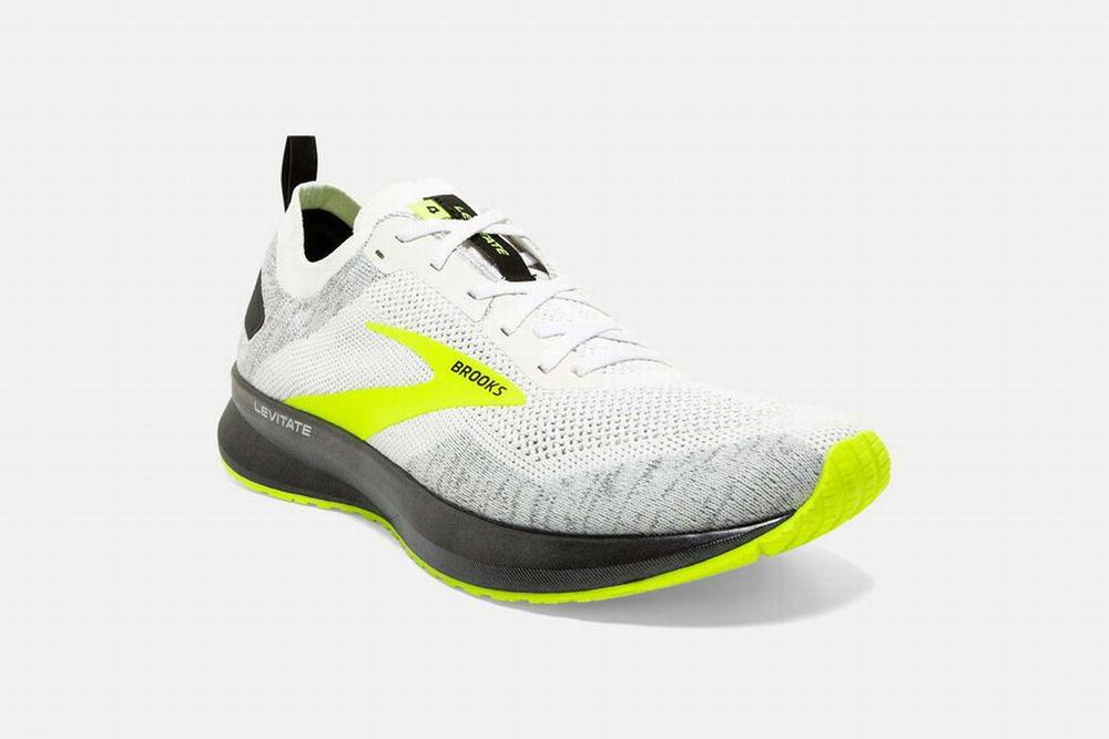 Chaussures Running Brooks Levitate 4 Blanche / Noir Homme | FHZ-35582216