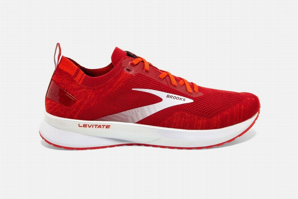 Chaussures Running Brooks Levitate 4 Rouge / Rose / Blanche Homme | OWI-34375300