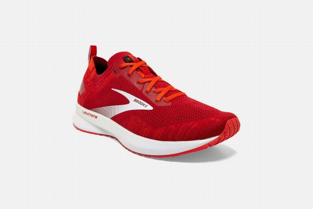 Chaussures Running Brooks Levitate 4 Rouge / Rose / Blanche Homme | OWI-34375300