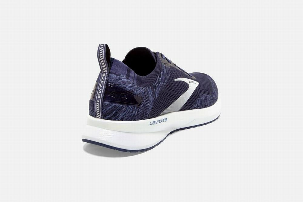 Chaussures Running Brooks Levitate 4 Bleu Marine / Grise / Blanche Homme | SNZ-92241293