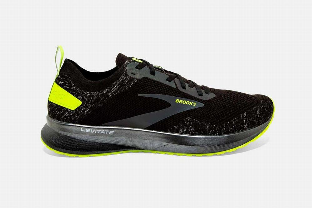 Chaussures Running Brooks Levitate 4 Noir / Vert Homme | QBO-41282333