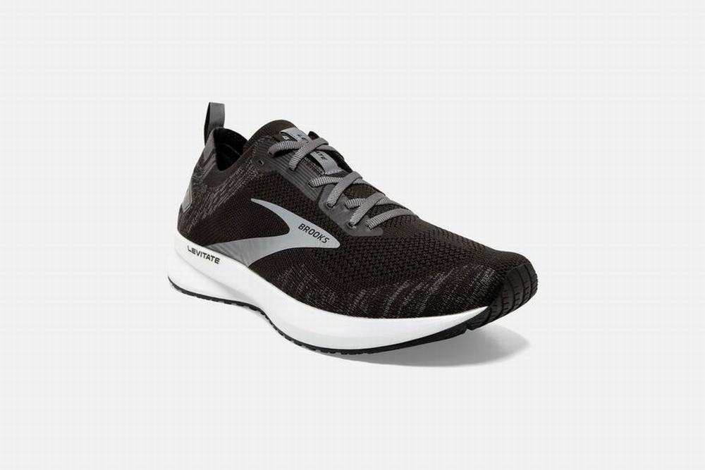 Chaussures Running Brooks Levitate 4 Noir / Blanche Homme | ZDD-13271101