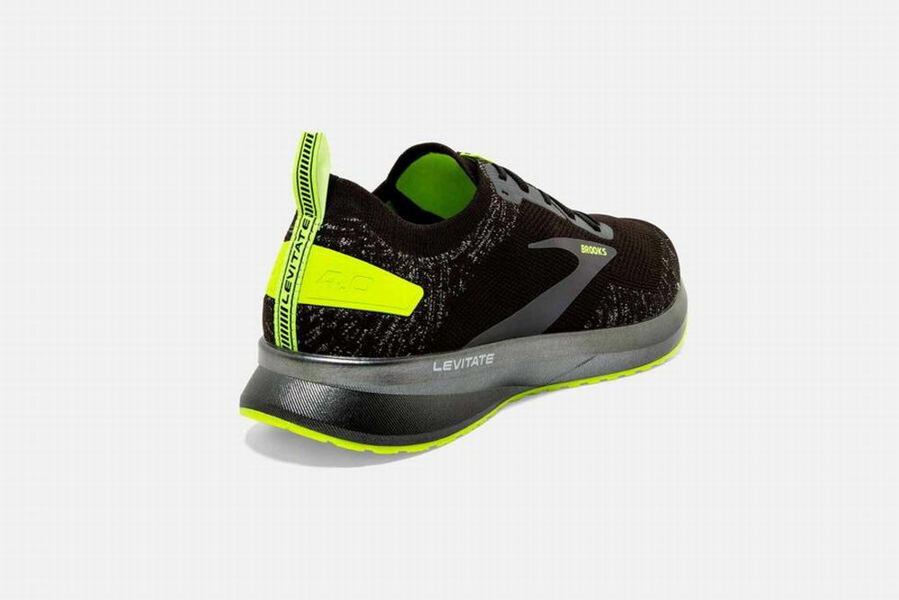 Chaussures Running Brooks Levitate 4 Noir / Vert Homme | QBO-41282333