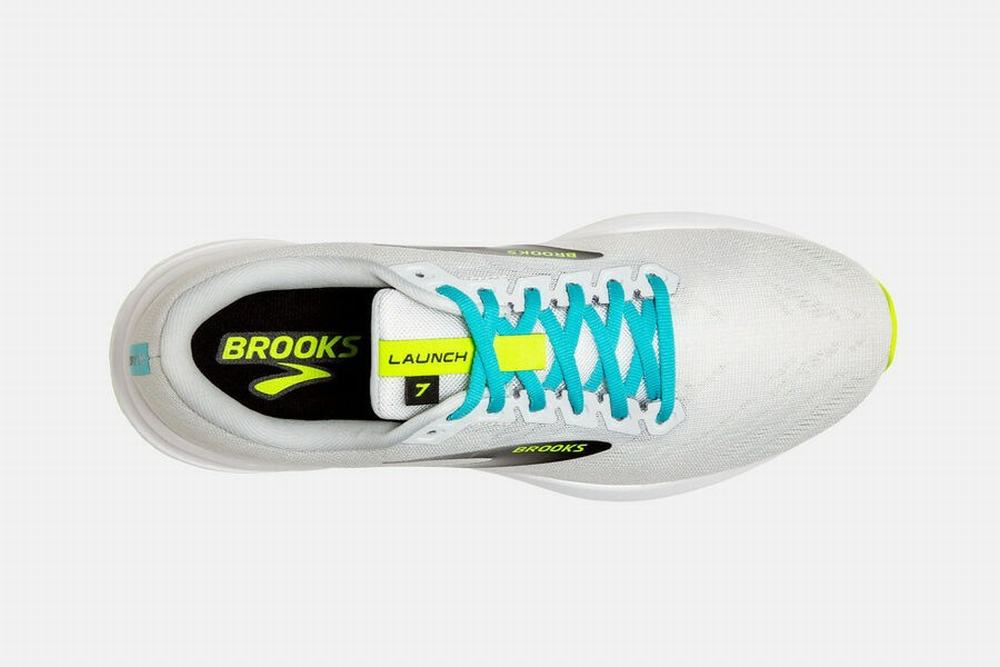 Chaussures Running Brooks Launch 7 Blanche / Bleu Homme | BGG-62337864