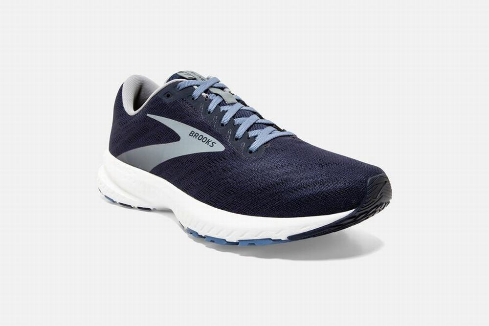 Chaussures Running Brooks Launch 7 Bleu Marine / Grise / Blanche Homme | KUH-41455069