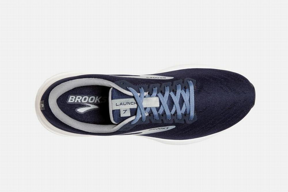 Chaussures Running Brooks Launch 7 Bleu Marine / Grise / Blanche Homme | KUH-41455069