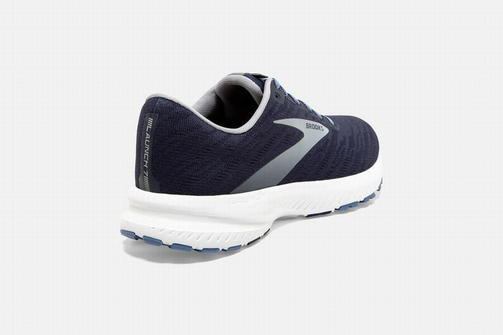 Chaussures Running Brooks Launch 7 Bleu Marine / Grise / Blanche Homme | KUH-41455069