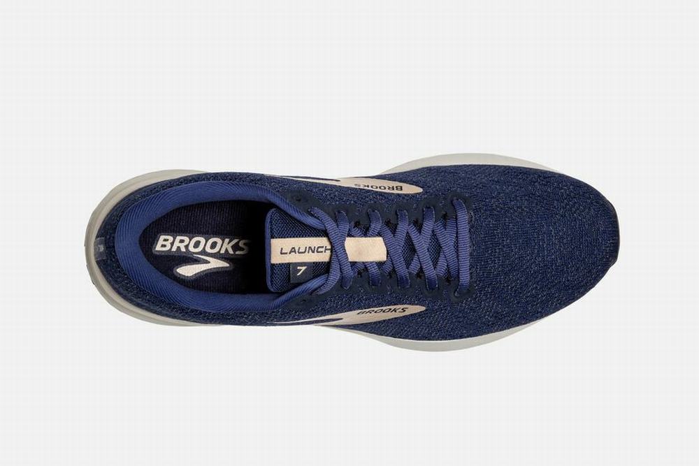 Chaussures Running Brooks Launch 7 Bleu Marine / Grise Homme | OSM-10322604