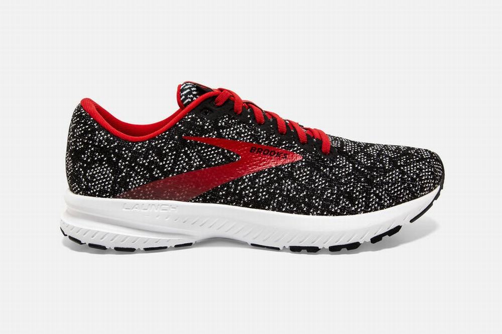 Chaussures Running Brooks Launch 7 Noir / Rouge / Blanche Homme | HUZ-21756207