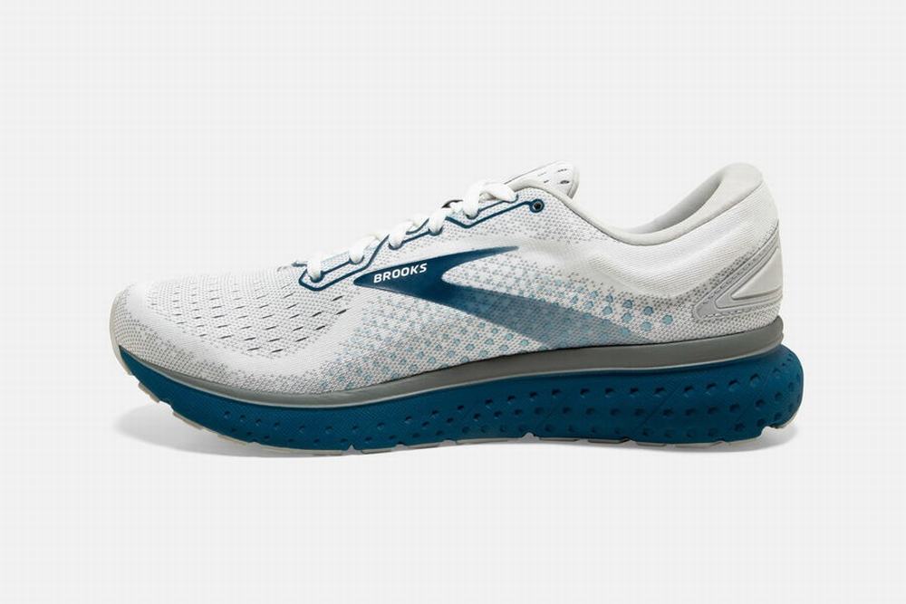 Chaussures Running Brooks Glycerin 18 Blanche / Grise / Bleu Marine Homme | AHX-40933513