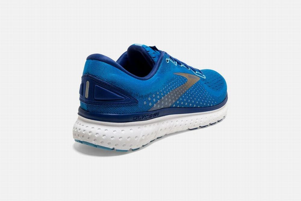 Chaussures Running Brooks Glycerin 18 Bleu / Doré Homme | JXO-26461403