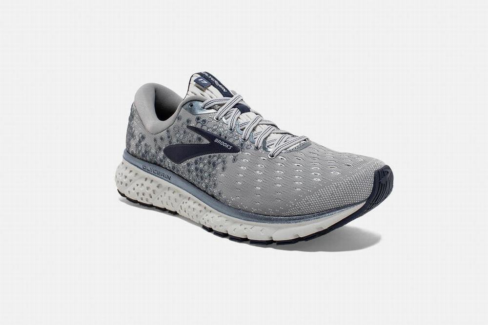 Chaussures Running Brooks Glycerin 17 Grise / Bleu Marine / Blanche Homme | LYE-29780273