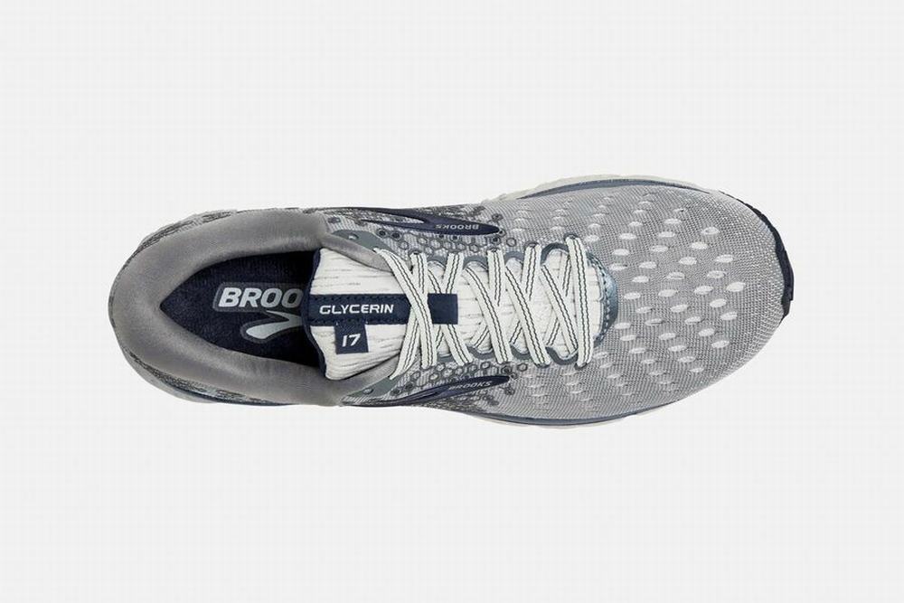 Chaussures Running Brooks Glycerin 17 Grise / Bleu Marine / Blanche Homme | LYE-29780273