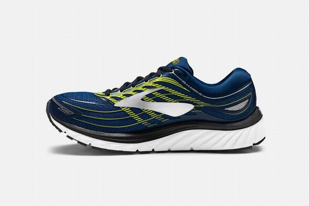 Chaussures Running Brooks Glycerin 15 Bleu Marine / Bleu / Noir Homme | VUV-81134066