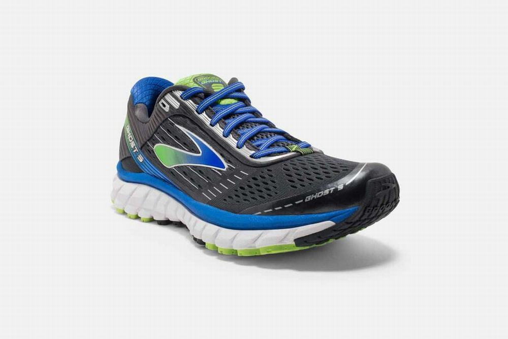 Chaussures Running Brooks Ghost 9 Grise / Bleu Homme | TKE-47529659