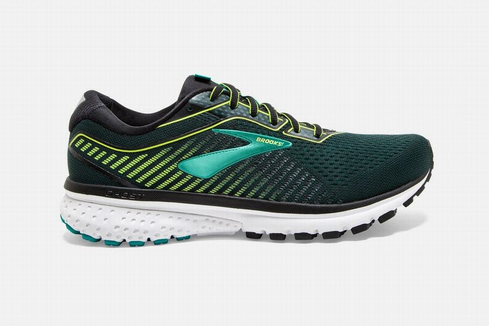 Chaussures Running Brooks Ghost 12 Noir / Vert Clair / Bleu Homme | MMZ-12807660