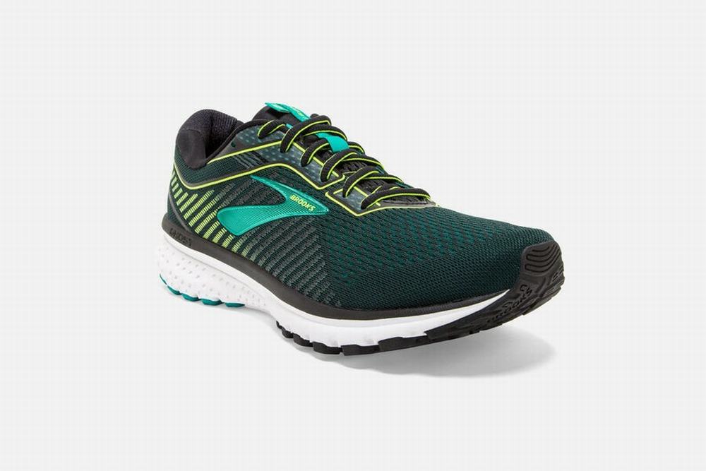 Chaussures Running Brooks Ghost 12 Noir / Vert Clair / Bleu Homme | MMZ-12807660