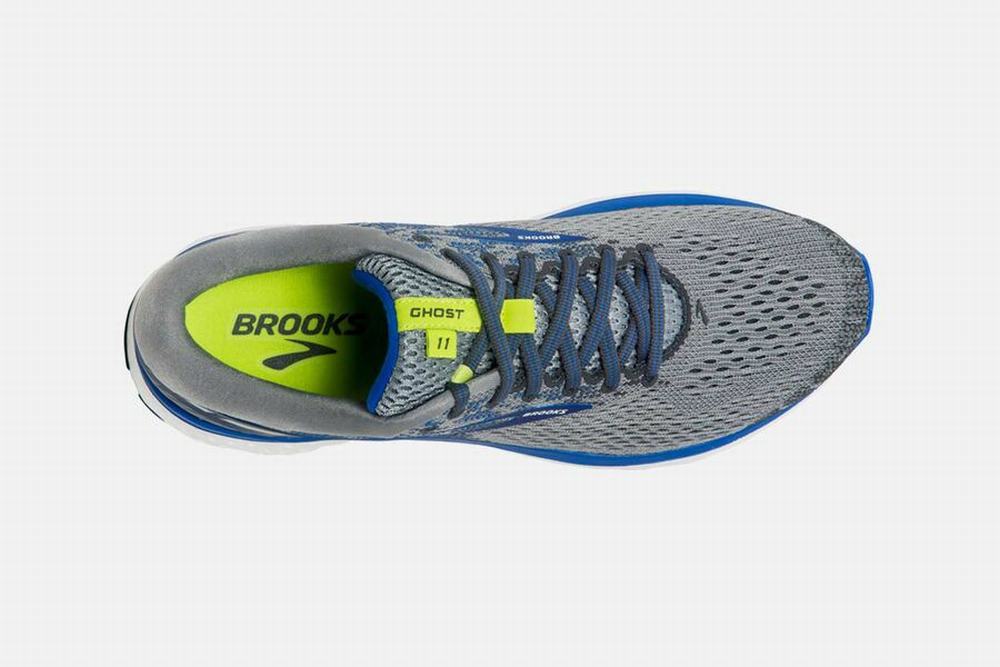 Chaussures Running Brooks Ghost 11 Grise / Bleu / Argent Homme | YQJ-57154103