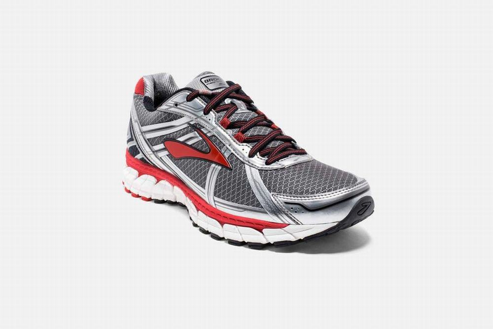 Chaussures Running Brooks Defyance 9 Grise / Rouge / Blanche Homme | ZRZ-04175017