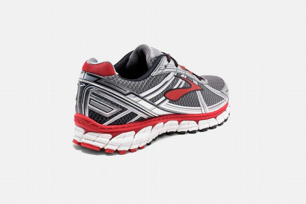 Chaussures Running Brooks Defyance 9 Grise / Rouge / Blanche Homme | ZRZ-04175017