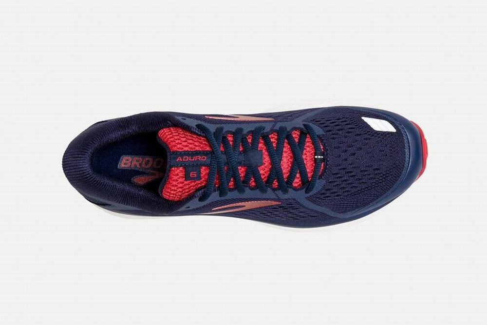 Chaussures Running Brooks Aduro 6 Bleu Marine / Rose / Blanche Homme | QVU-18284631