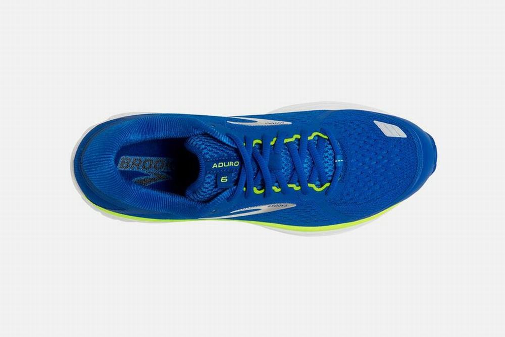 Chaussures Running Brooks Aduro 6 Bleu / Vert Clair / Blanche Homme | QWE-16113680