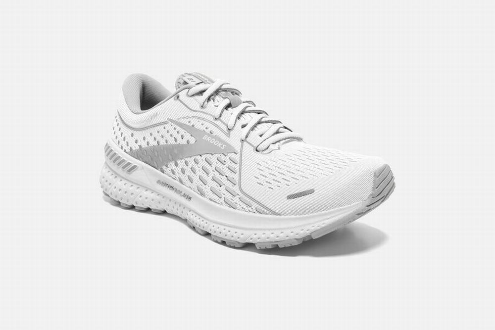 Chaussures Running Brooks Adrenaline GTS 21 Blanche / Grise / Argent Homme | LFQ-05619392