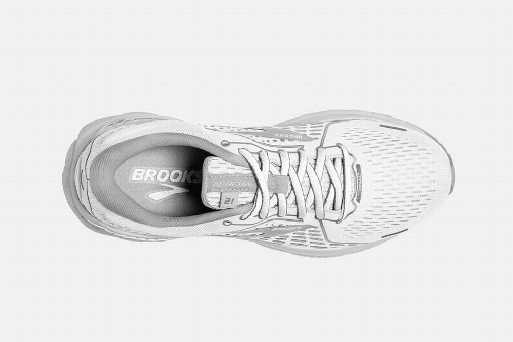 Chaussures Running Brooks Adrenaline GTS 21 Blanche / Grise / Argent Homme | LFQ-05619392