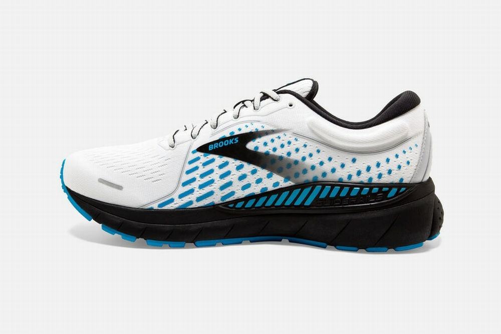 Chaussures Running Brooks Adrenaline GTS 21 Blanche / Grise / Bleu Homme | PWX-26597702