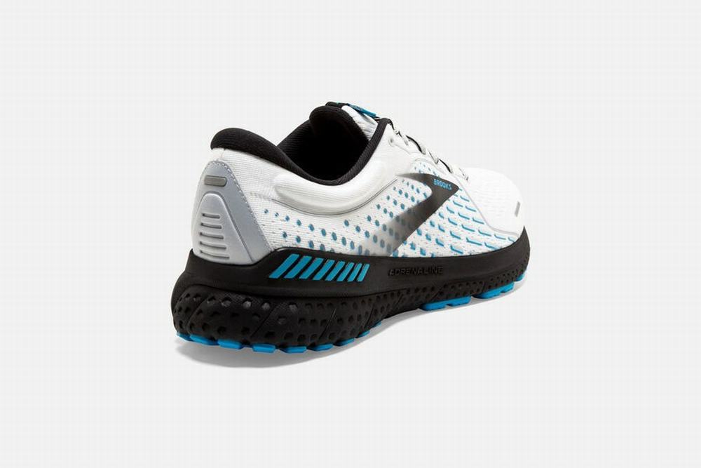 Chaussures Running Brooks Adrenaline GTS 21 Blanche / Grise / Bleu Homme | PWX-26597702