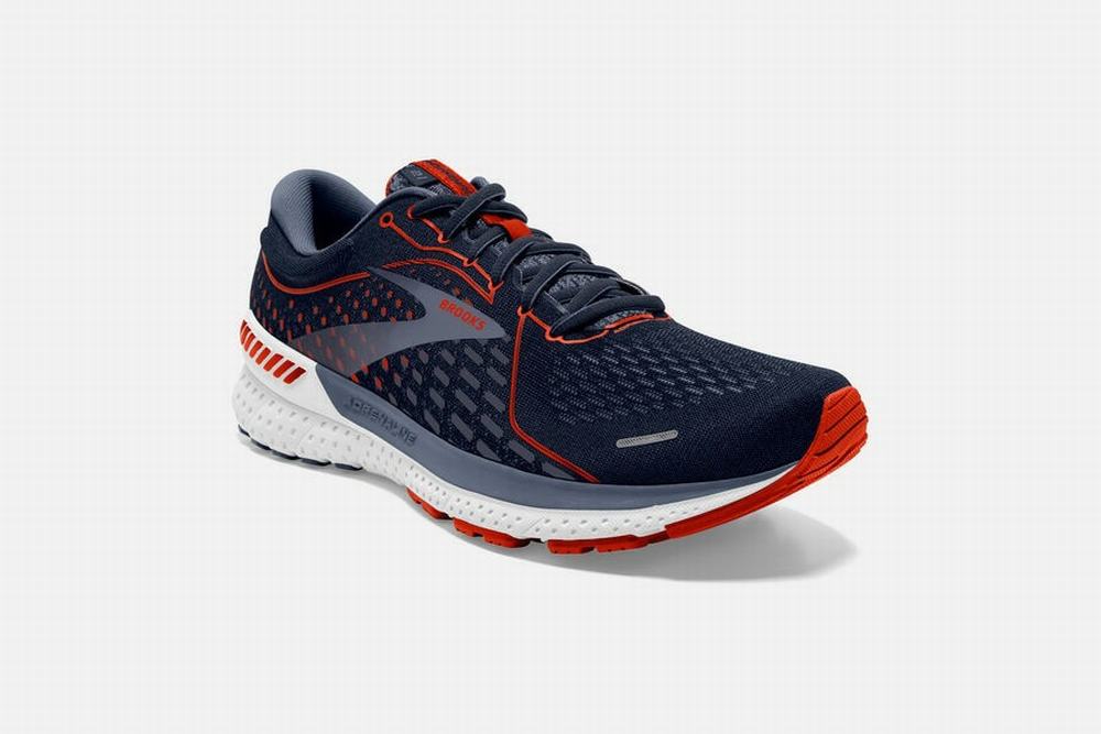 Chaussures Running Brooks Adrenaline GTS 21 Bleu Marine / Rouge / Grise Homme | KJI-23950305