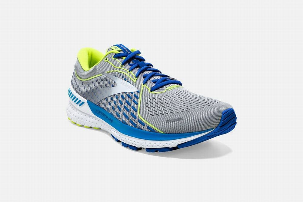 Chaussures Running Brooks Adrenaline GTS 21 Grise / Blanche / Indigo Homme | SZK-78488190