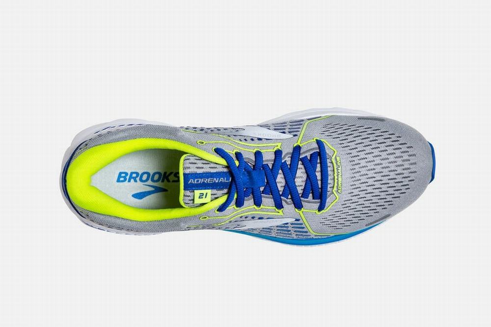 Chaussures Running Brooks Adrenaline GTS 21 Grise / Blanche / Indigo Homme | SZK-78488190