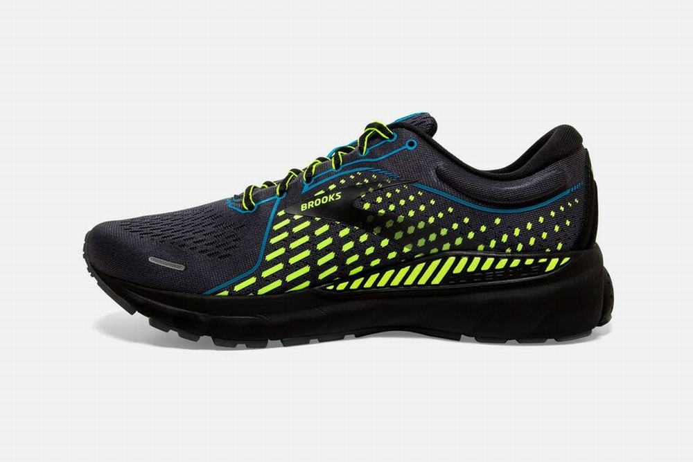 Chaussures Running Brooks Adrenaline GTS 21 Noir / Bleu Homme | KJD-74410452