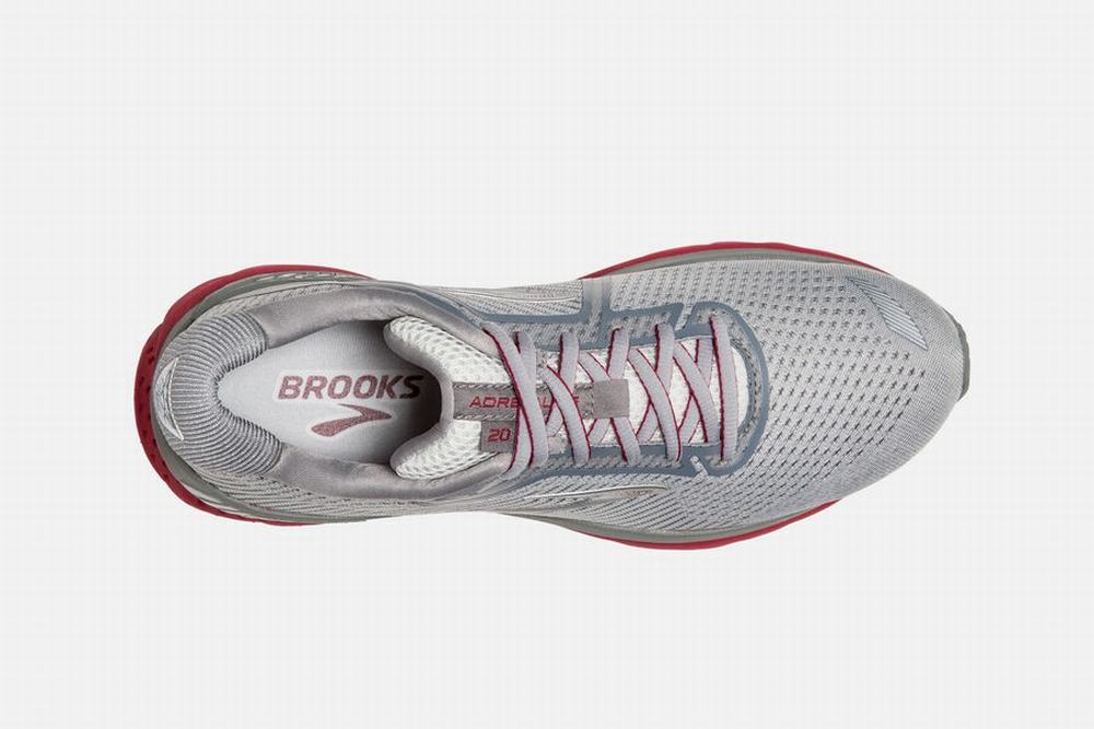 Chaussures Running Brooks Adrenaline GTS 20 Grise / Argent / Rouge Homme | KKK-44950670