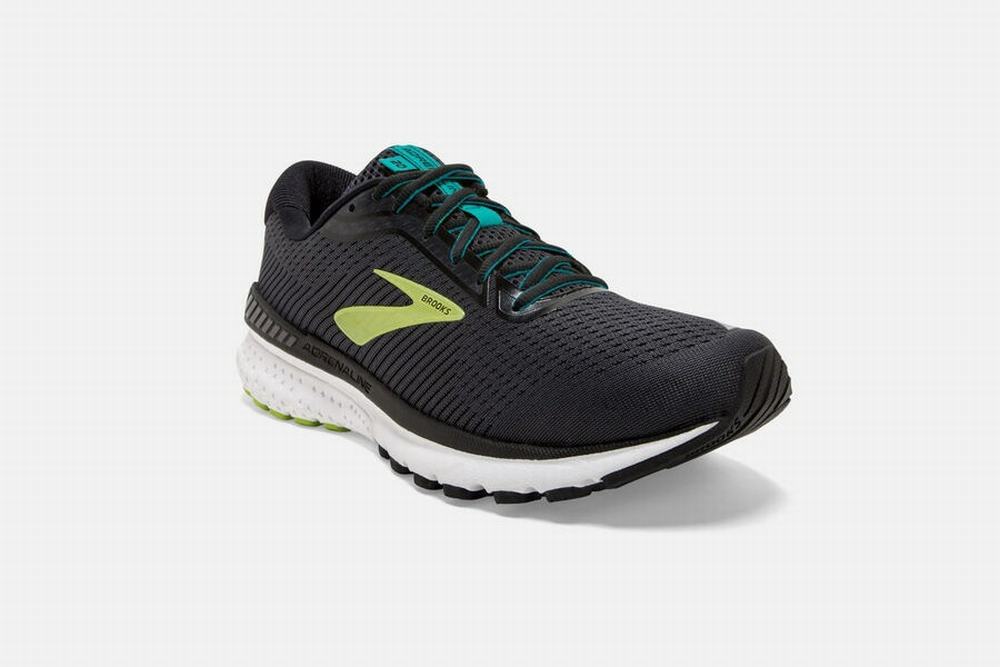 Chaussures Running Brooks Adrenaline GTS 20 Noir / Vert Clair / Bleu Homme | IWD-18812228