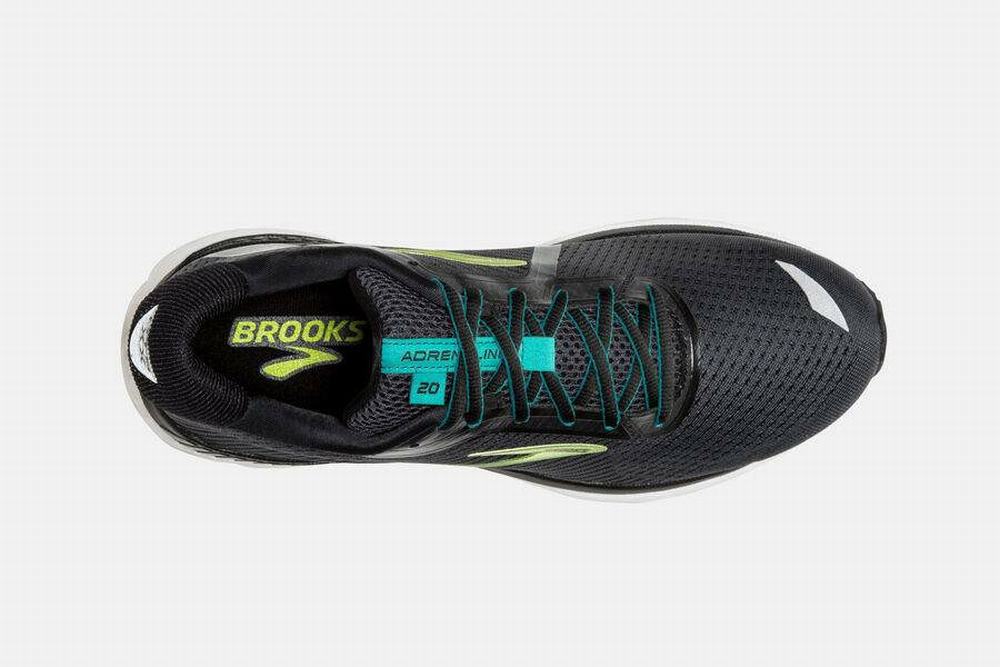 Chaussures Running Brooks Adrenaline GTS 20 Noir / Vert Clair / Bleu Homme | IWD-18812228