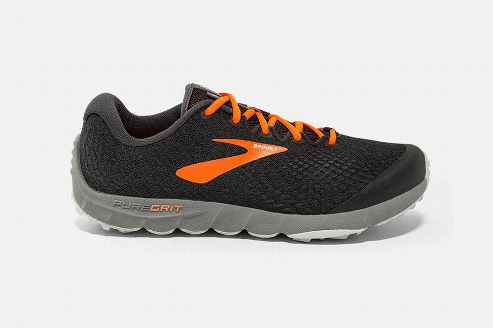 Chaussures Running Brooks PureGrit 7 Noir / Orange / Grise Homme | EFP-94076829