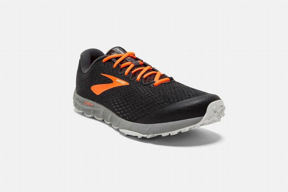 Chaussures Running Brooks PureGrit 7 Noir / Orange / Grise Homme | EFP-94076829