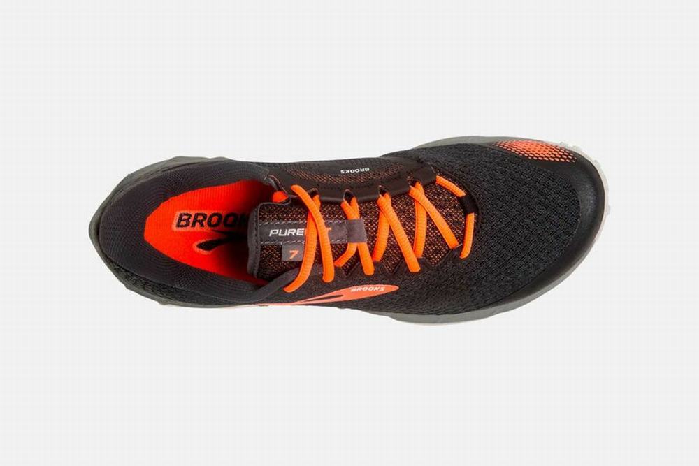 Chaussures Running Brooks PureGrit 7 Noir / Orange / Grise Homme | EFP-94076829