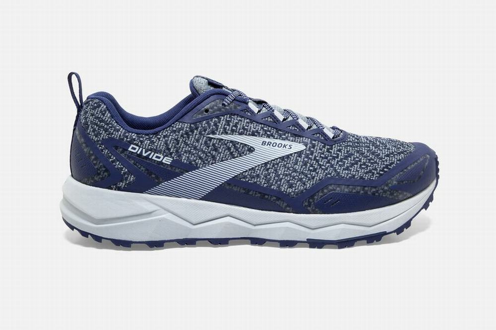 Chaussures Running Brooks Divide Grise / Bleu Homme | QDJ-97268563